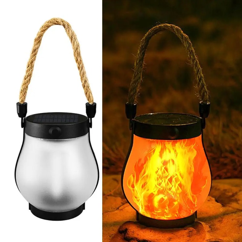 Camping Solar Lantern - 태양열 불꽃 램프 USB 충전식 캠핑