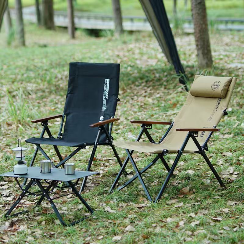 Outdoor Camping High Chair - 접이식 하이백 비치 캠핑 의자 4단계