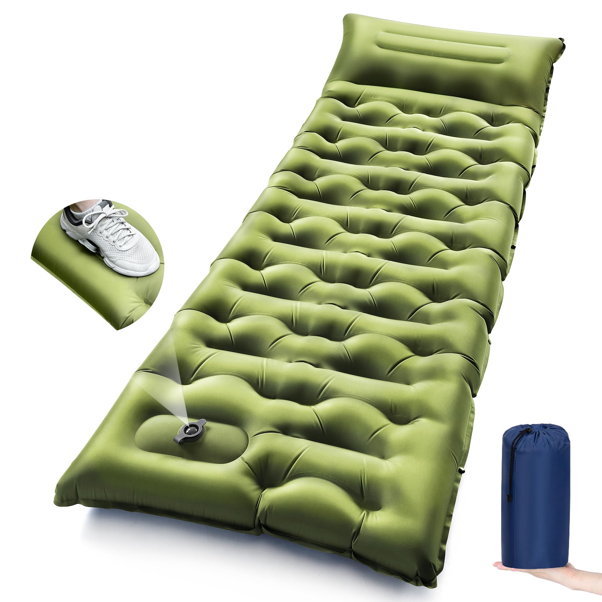 Inflatable Mattress - 두꺼운 에어매트 캠핑용 수면 패드, 내장형