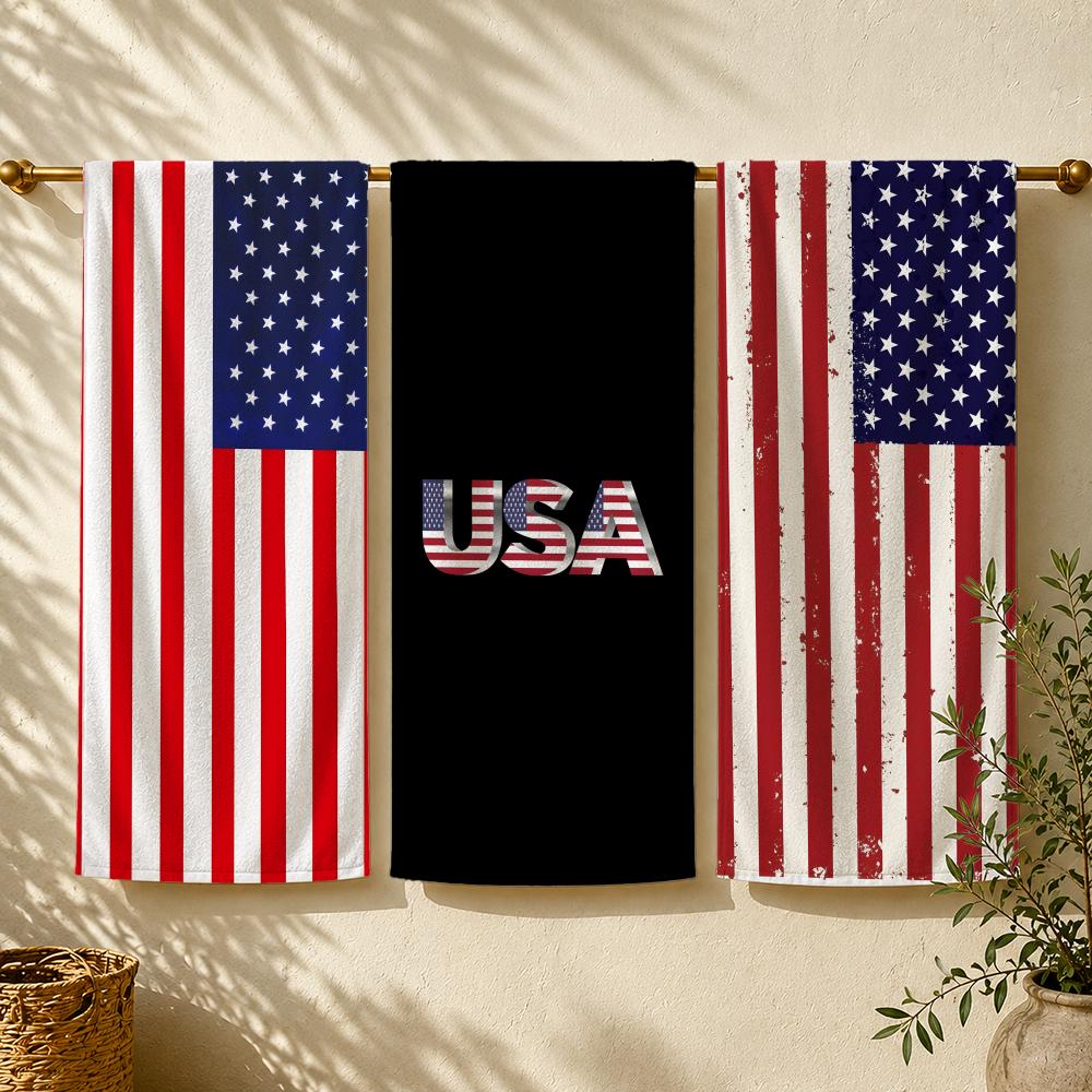 Outdoor Camping Usa - 플래그 A-아메리카 U-USA F-플래그 타월 타월