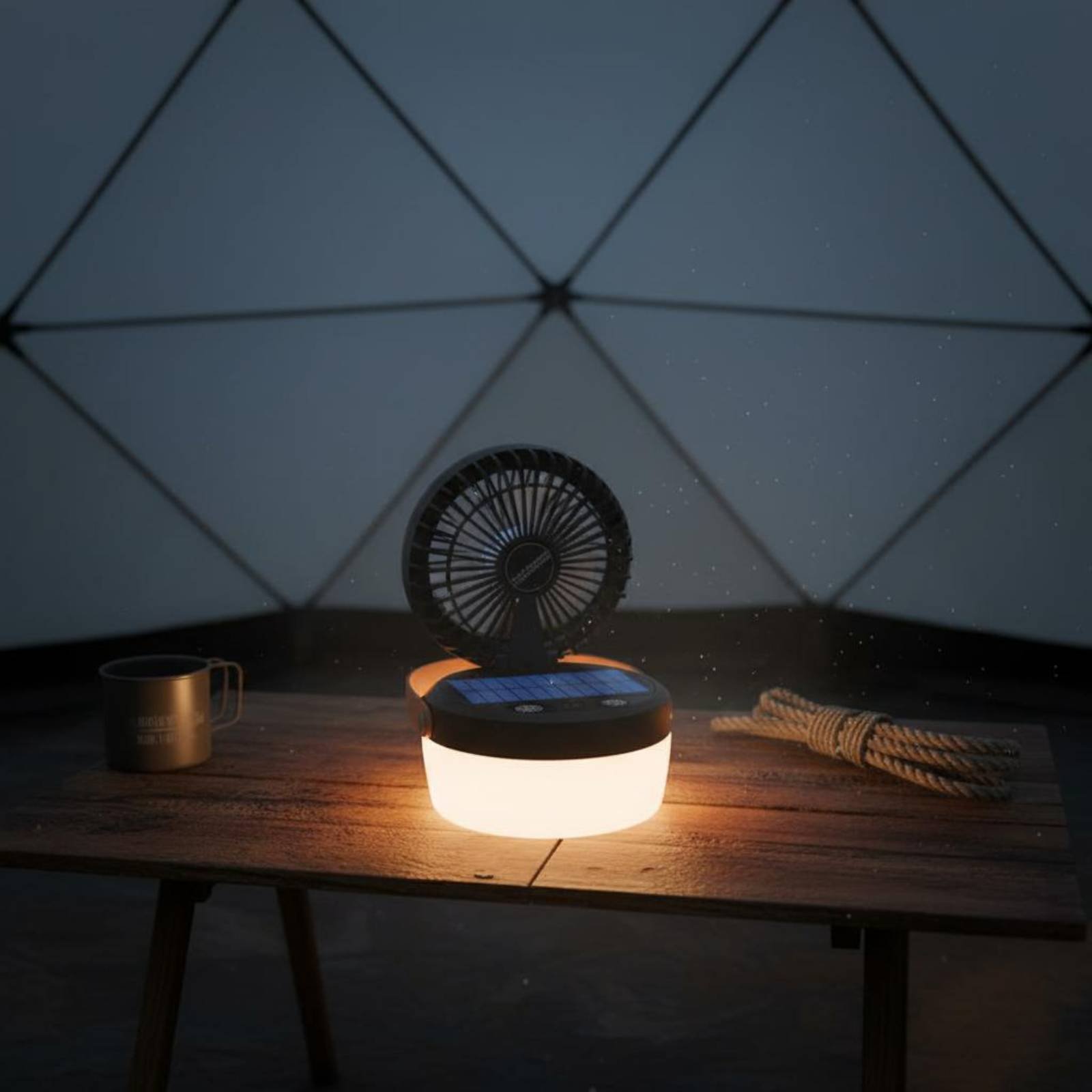 Camping Solar Lantern - 태양광 캠핑 팬 랜턴 접이식 디자인