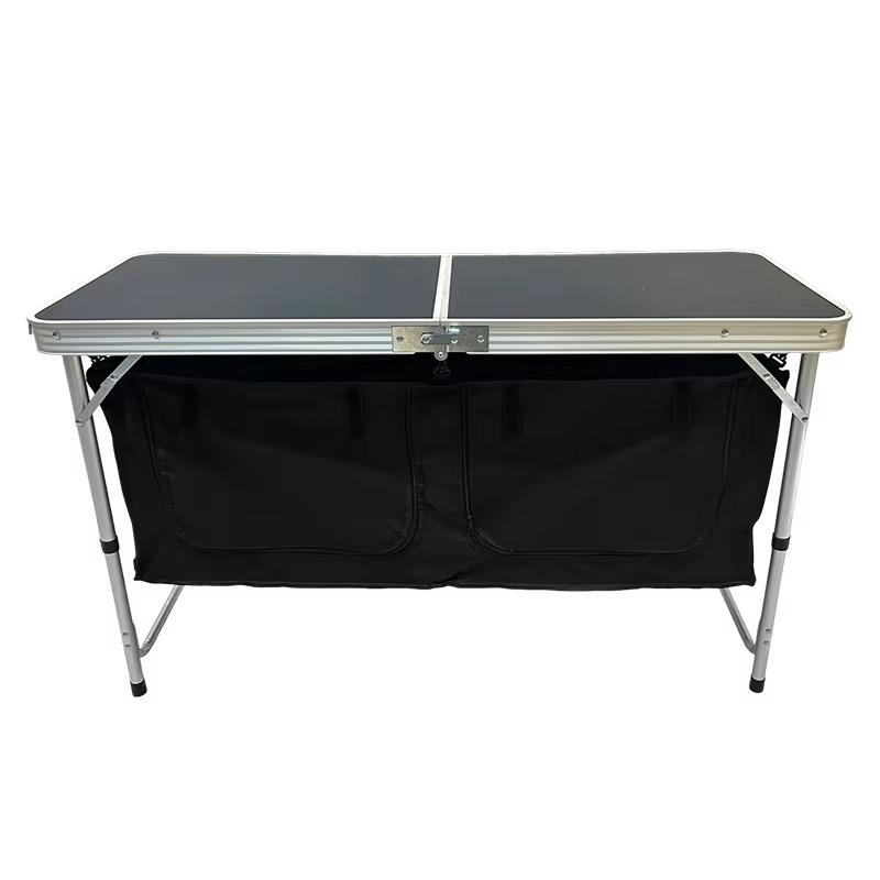 Outdoor Camping Table With Storage - 휴대용 알루미늄 합금 접이식 캠핑 키친