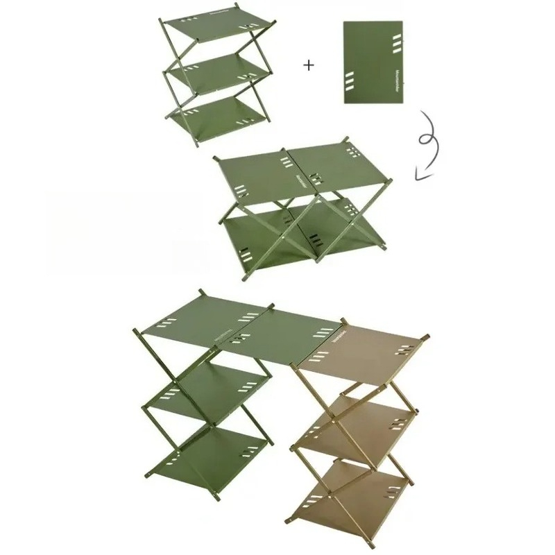 Outdoor Camping Table With Storage - 야외용 알루미늄 합금 3층 3패널 /