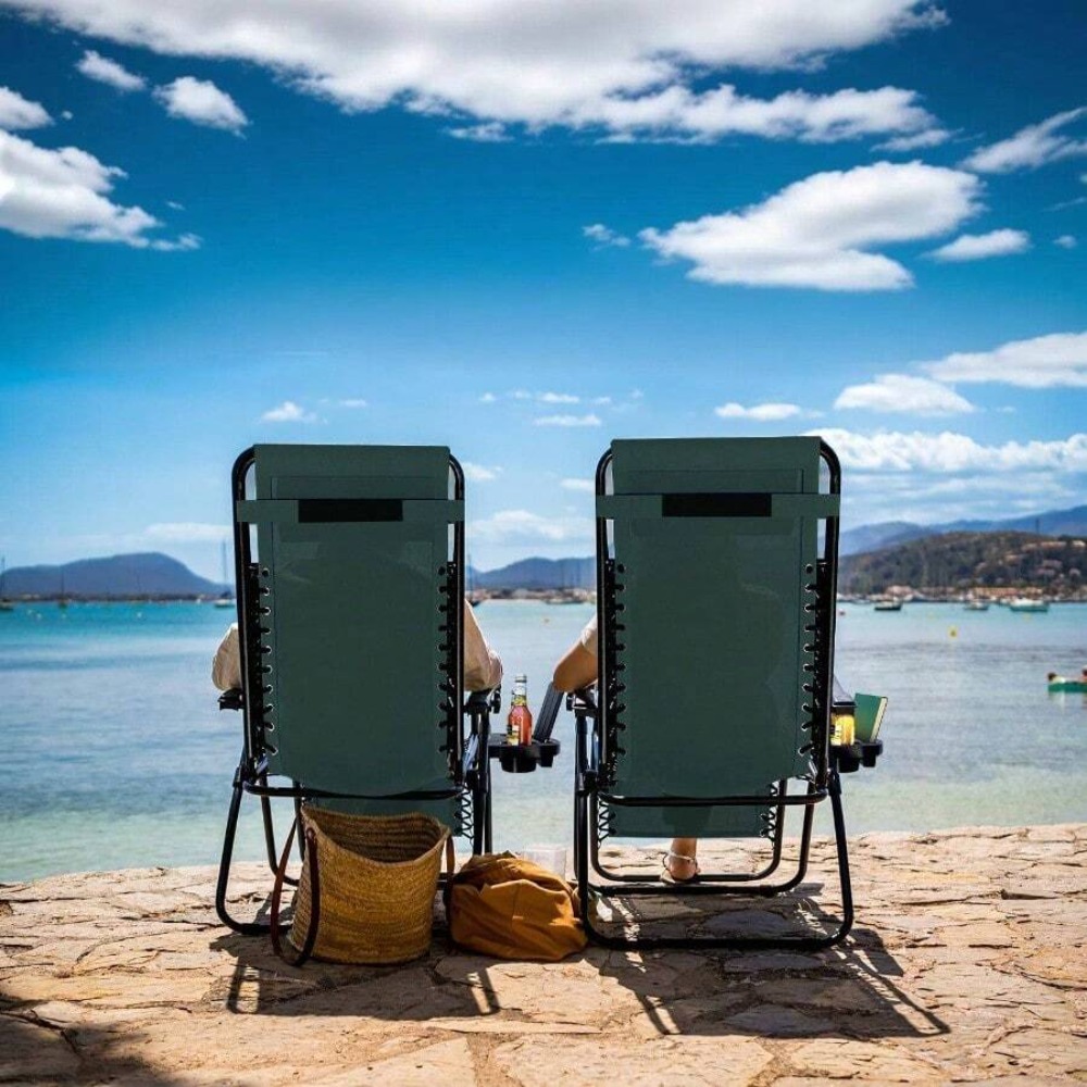조절 가능한 접이식 야외 라운지 의자 (베개, 컵홀더, - Outdoor Camping Decke 리뷰 및 가격