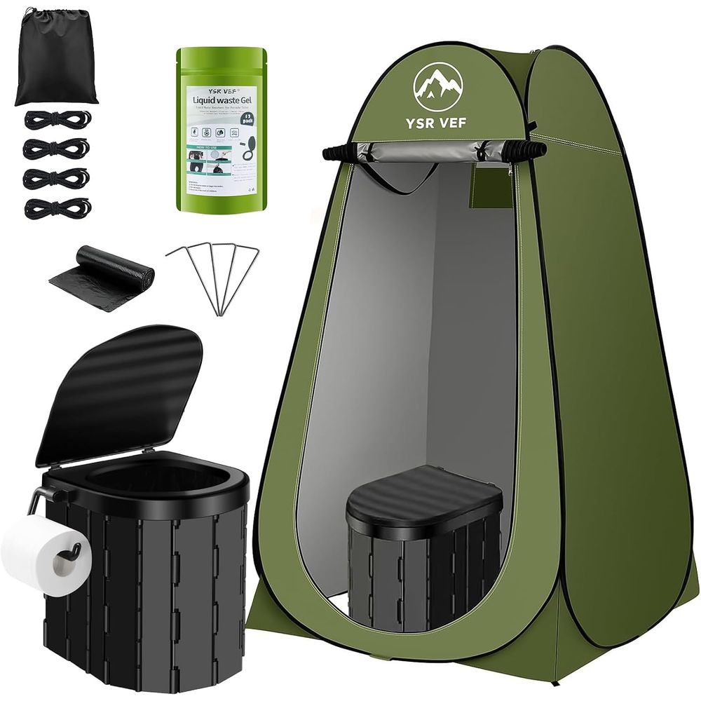 휴대용 화장실 키트, 팝업식 개인 텐트와 똥 젤 화장실 - Outdoor Camp 리뷰 및 가격
