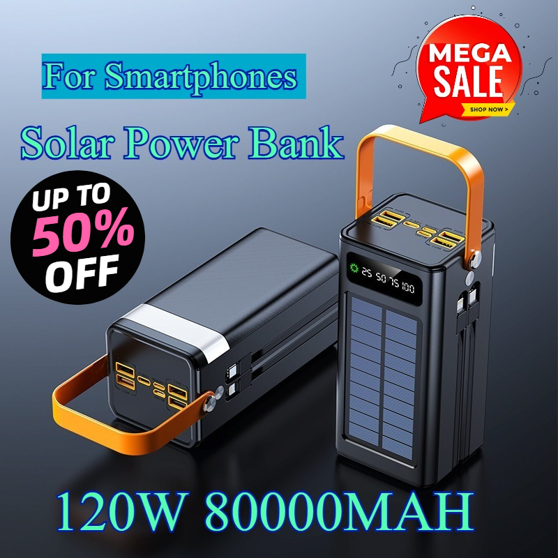 80000mAh 태양광 보조배터리 120W 초고속 대용 - Camping Solar Lantern 리뷰 및 가격