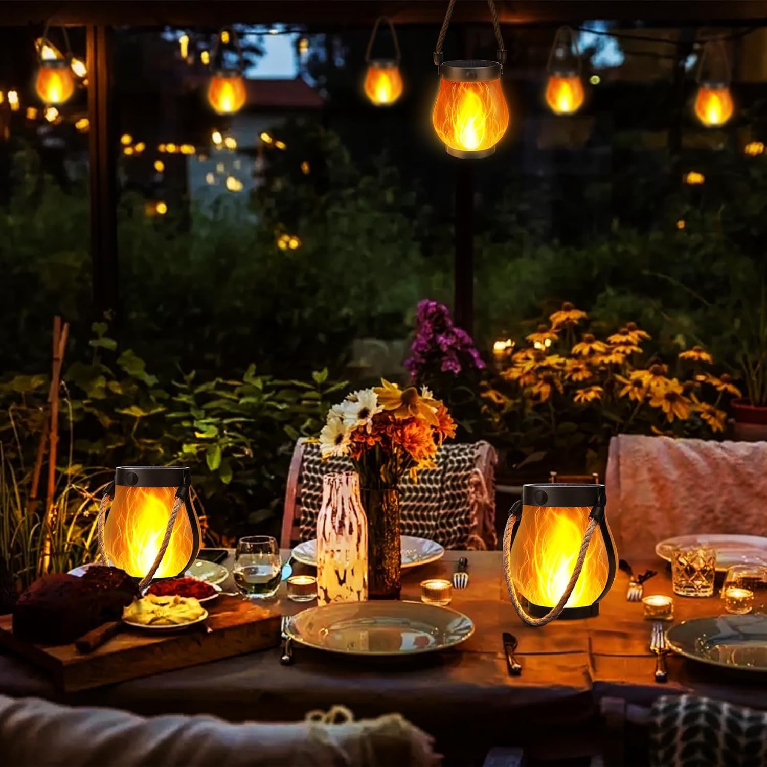 3D 깜박이는 태양광 불꽃 로프 랜턴 타입-C 고속 충 - Camping Solar Lantern 리뷰 및 가격