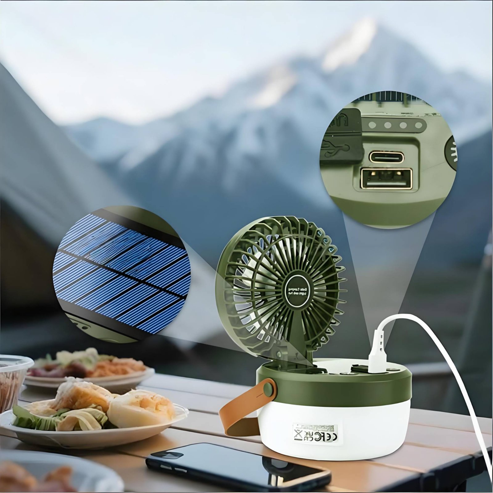 태양광 캠핑 팬 랜턴 접이식 디자인 3중 기능 캠프 랜 - Camping Solar Lantern 리뷰 및 가격