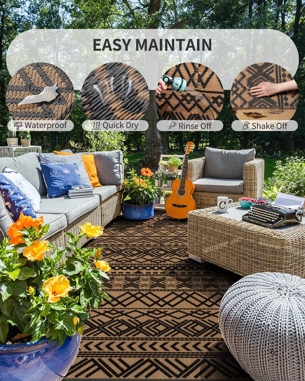 야외용 러그 8x10 방수 야외 파티오 러그 매트 양면 - Outdoor Camping Rugs 8X10 리뷰 및 가격