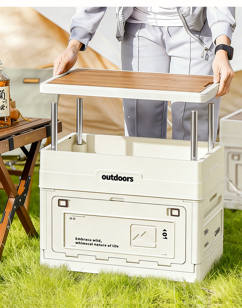 캠핑용 접이식 수납함 나무 뚜껑 도어 테이블 의자 세트 - Outdoor Camping Table And Chairs 리뷰 및 가격