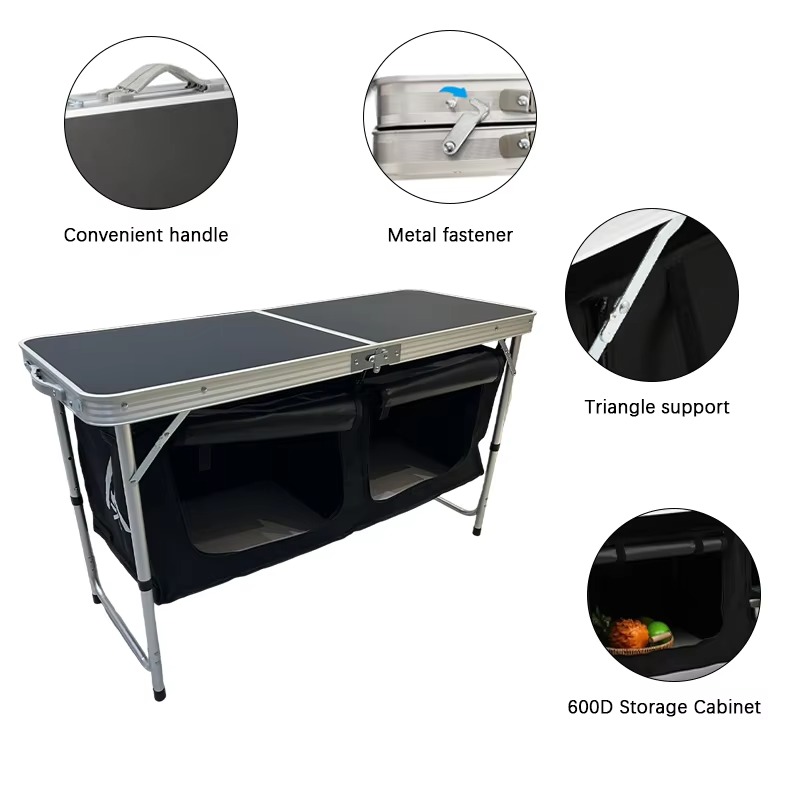 휴대용 알루미늄 합금 접이식 캠핑 키친 테이블 (수납함 - Outdoor Camping Table With Storage 리뷰 및 가격