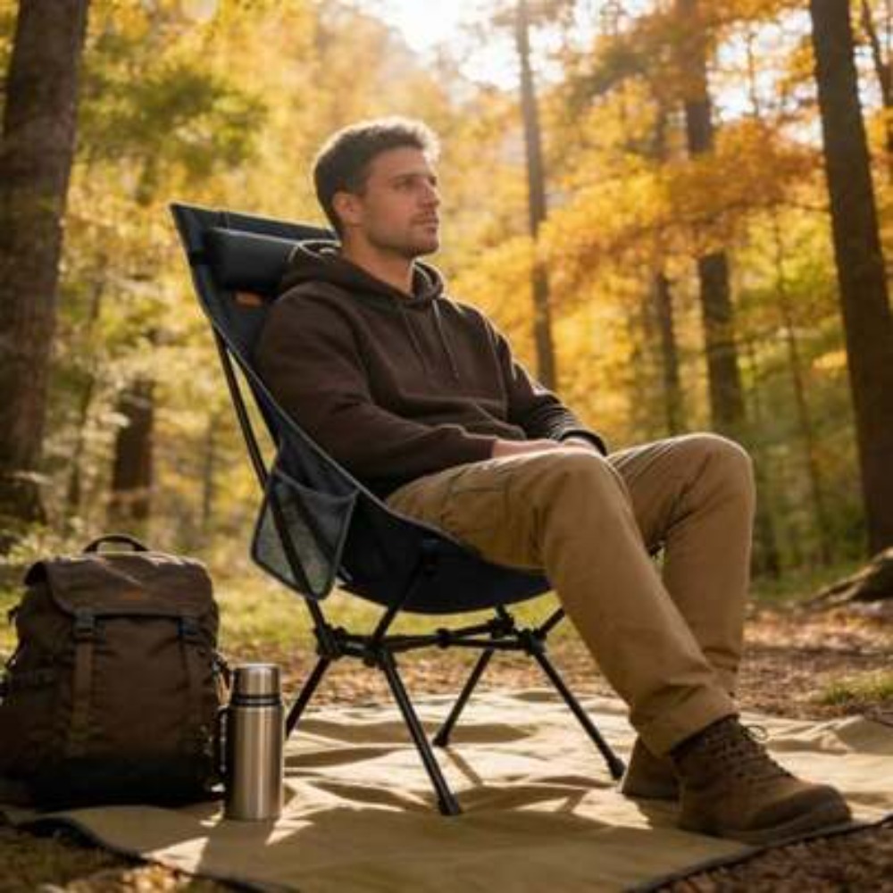 높은 등받이와 머리 지지대가 있는 초경량 접이식 캠핑  - Outdoor Camping High Chair 리뷰 및 가격