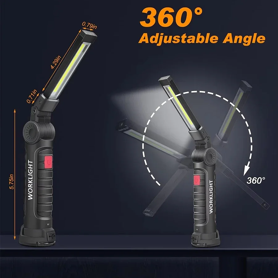 새로운 휴대용 COB LED 손전등 USB C 충전식  - Outdoor Camping Lampe 리뷰 및 가격