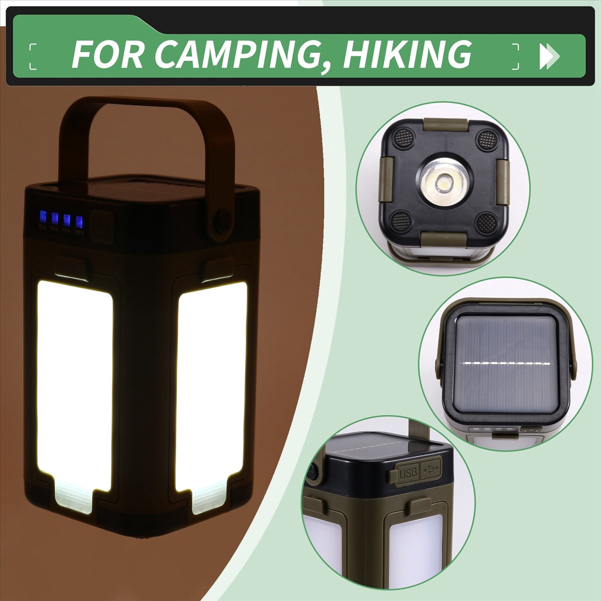 X08A 접이식 LED 캠핑 랜턴 태양열 충전 다기능  - Camping Solar Lantern 리뷰 및 가격