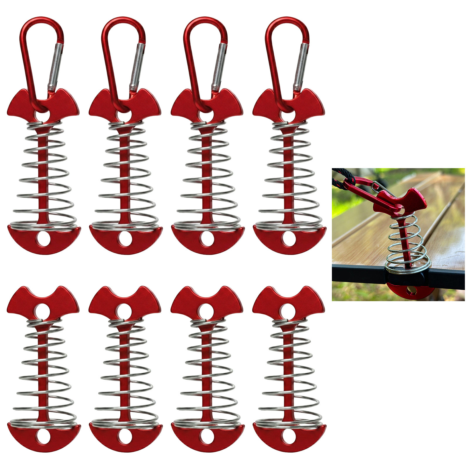 8개 조절 가능한 플랭크 플로어 스프링 피쉬본 앵커 텐 - Outdoor Camping Decke 리뷰 및 가격