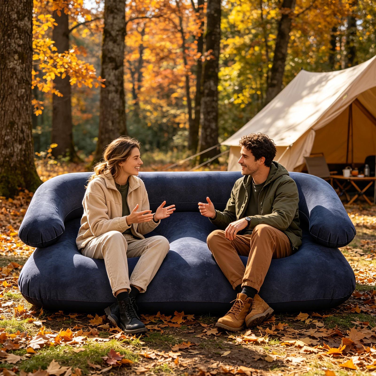 캠핑용 에어 소파, 접이식 플록 가공 휴대용 소파, 팔 - Outdoor Camping Decke 리뷰 및 가격