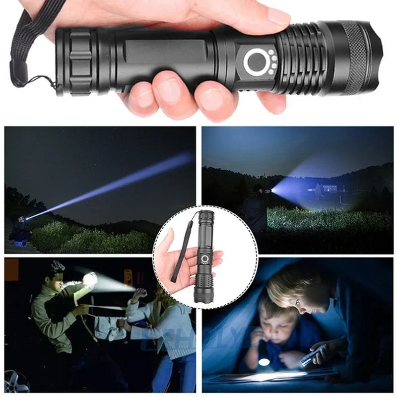 고출력 XHP70 LED 손전등 USB-C 충전식 토치 - Outdoor Camping Lampe 리뷰 및 가격